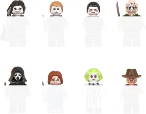 8 Pcs Hollewen Horrible Movie Character Action Figure Building Block Cake Topper Set