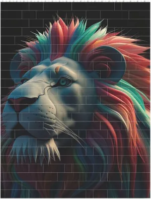 Abstract 3D Art Lion Building Block Puzzle Personalized Building Bricks for Adults Square Shaped Block Puzzle Building Valentine's Day Gifts for Home Decor Brick Puzzle