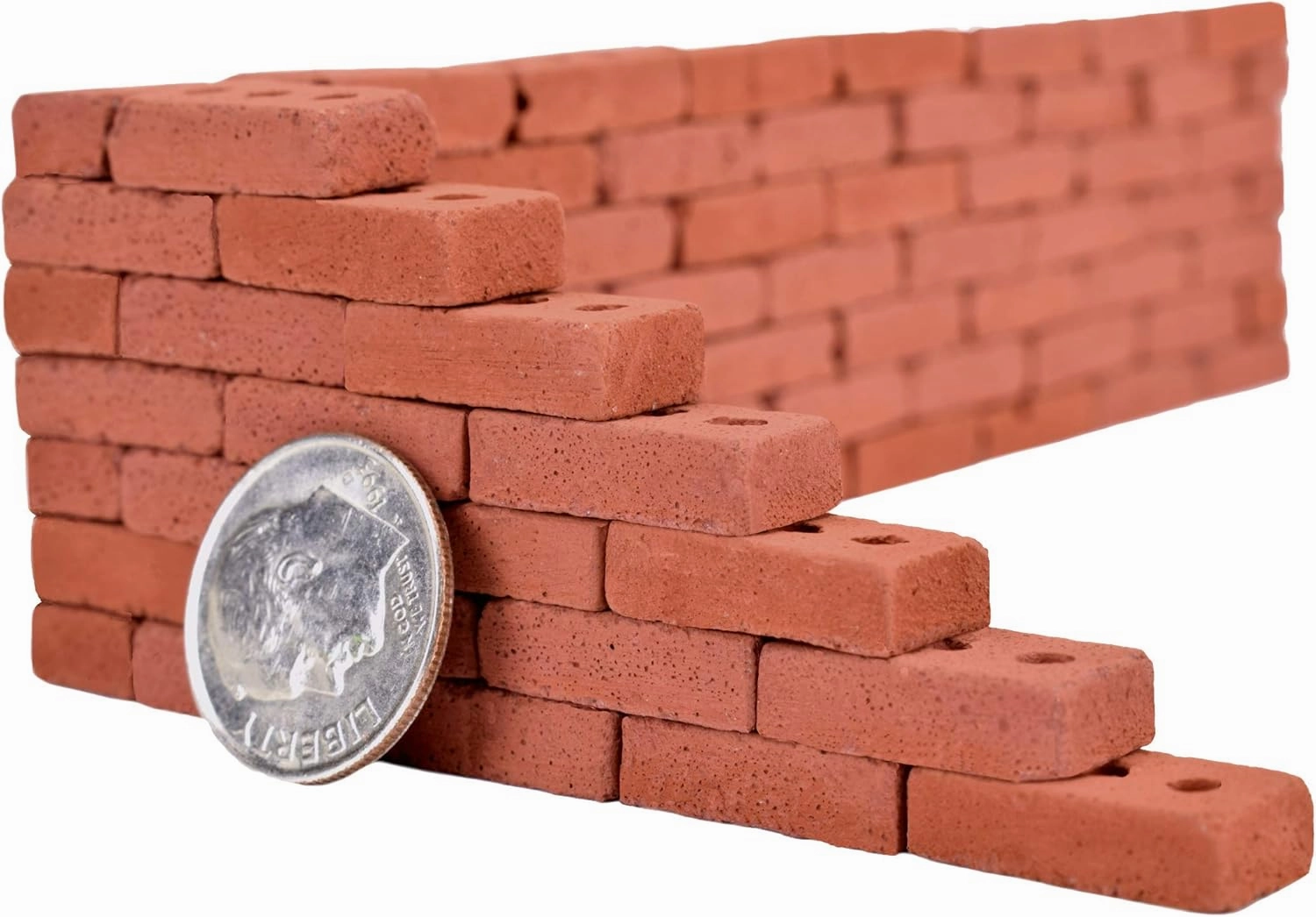 Acacia Grove Real Mini Red Bricks, 1/12 Scale (100 Pack)