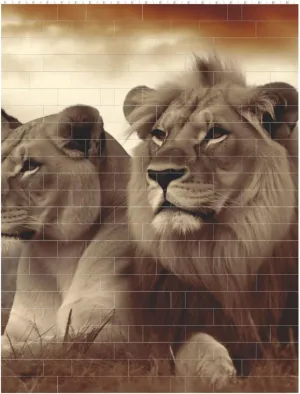 African Lion and Lioness Building Block Puzzle Personalized Building Bricks for Adults Square Shaped Block Puzzle Building Brick Block Puzzles Valentine's Day Gifts for Home Decor Brick Puzzle