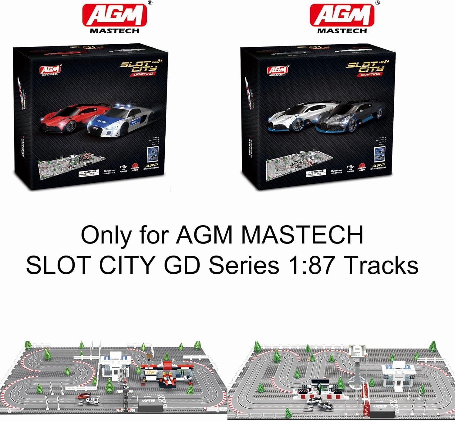 AGM MASTECH 1:87 Scale Slot Car Racing Vehicle for Mini Deluxe Block Building N GD Serie Race Set (GD-C1920)