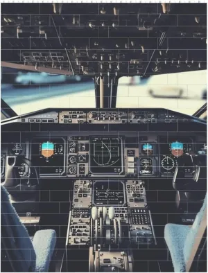 Airplane Cockpit Building Block Puzzle Personalized Building Bricks for Adults Block Puzzle Building DIY Brick Block Puzzles Valentine's Day Gifts for Home Decor Brick Puzzle