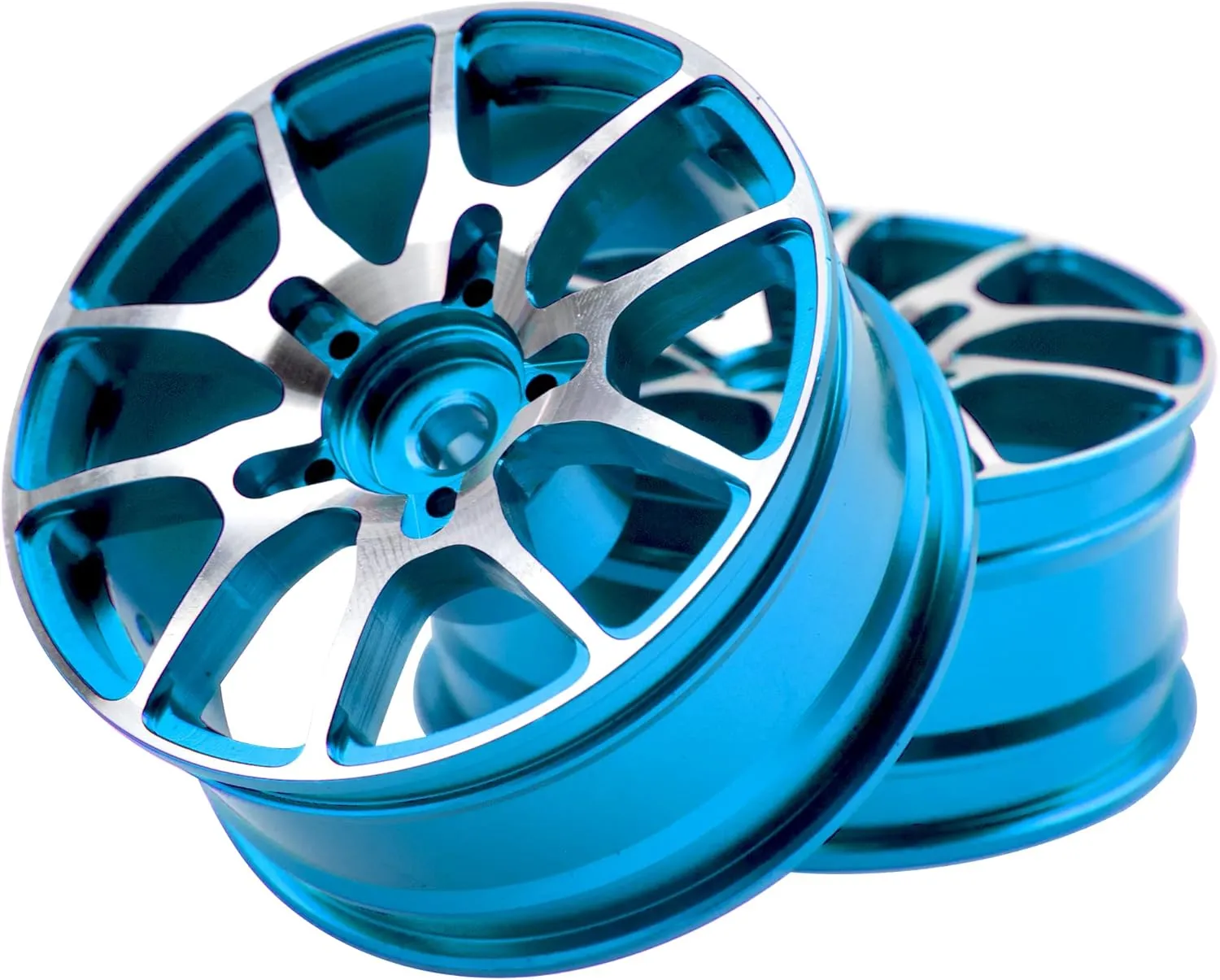 Aluminum Alloy 1/10 On-Road Racing Touring Drift Car Wheel Rims 12mm Hex Hub 26mm Width Compatible with Tamiya TT01 Kyosho RedCat Sakura D4 XIS HSP 1/10 RC Car (Blue)