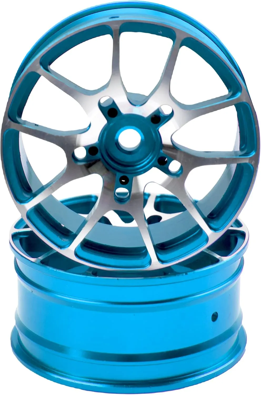 Aluminum Alloy 1/10 On-Road Racing Touring Drift Car Wheel Rims 12mm Hex Hub 26mm Width Compatible with Tamiya TT01 Kyosho RedCat Sakura D4 XIS HSP 1/10 RC Car (Blue)