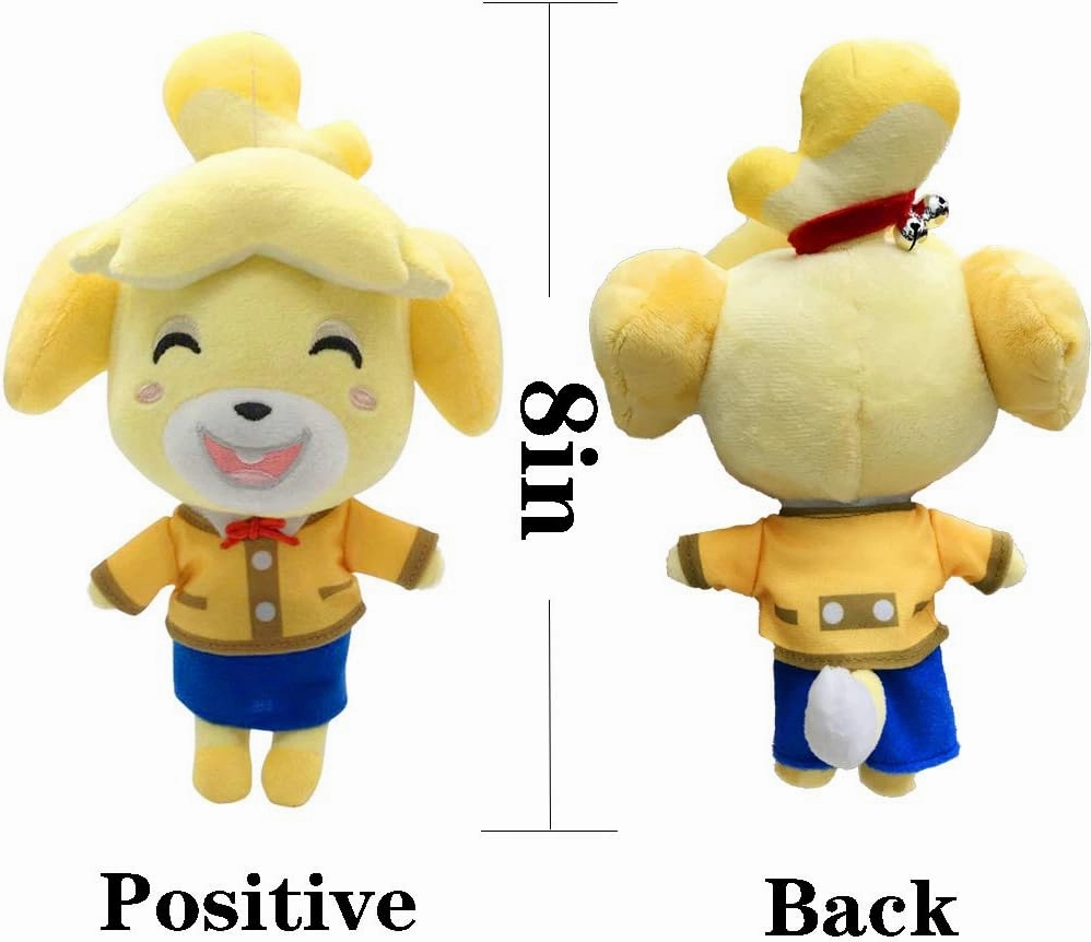 Animal Crossing New Leaf Plush Toy Suitable for Collection, Animal Crossing: New Horizons Stuffed Doll Toy for Boy Girl Christmas Halloween Birthday Gift, 8“ (Isabelle)