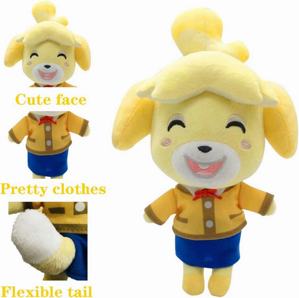 Animal Crossing New Leaf Plush Toy Suitable for Collection, Animal Crossing: New Horizons Stuffed Doll Toy for Boy Girl Christmas Halloween Birthday Gift, 8“ (Isabelle)