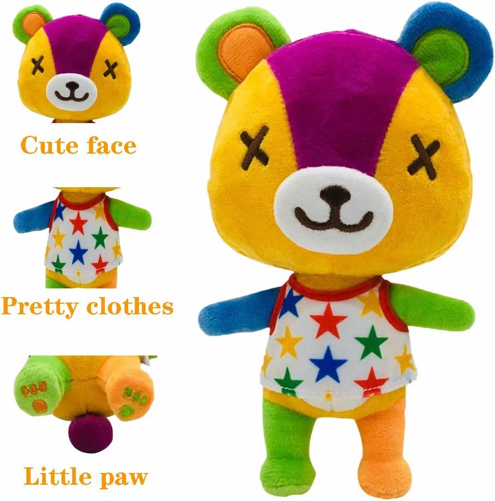 Animal Crossing New Leaf Plush Toy Suitable for Collection, Animal Crossing: New Horizons Stuffed Doll Toy for Boy Girl Christmas Halloween Birthday Gift, 8“ (Stitches)