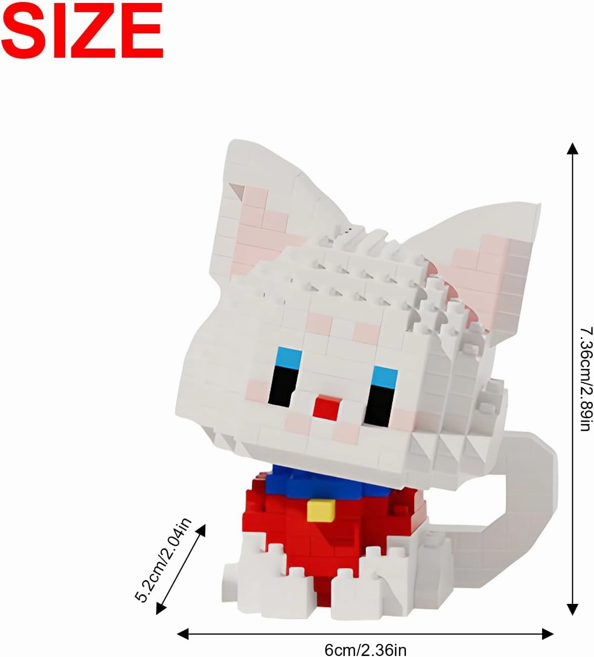 Animal Micro Building Blocks Set Mini Cat Building Toy Bricks Kits for Adult and Kids (2 in 1 White cat)