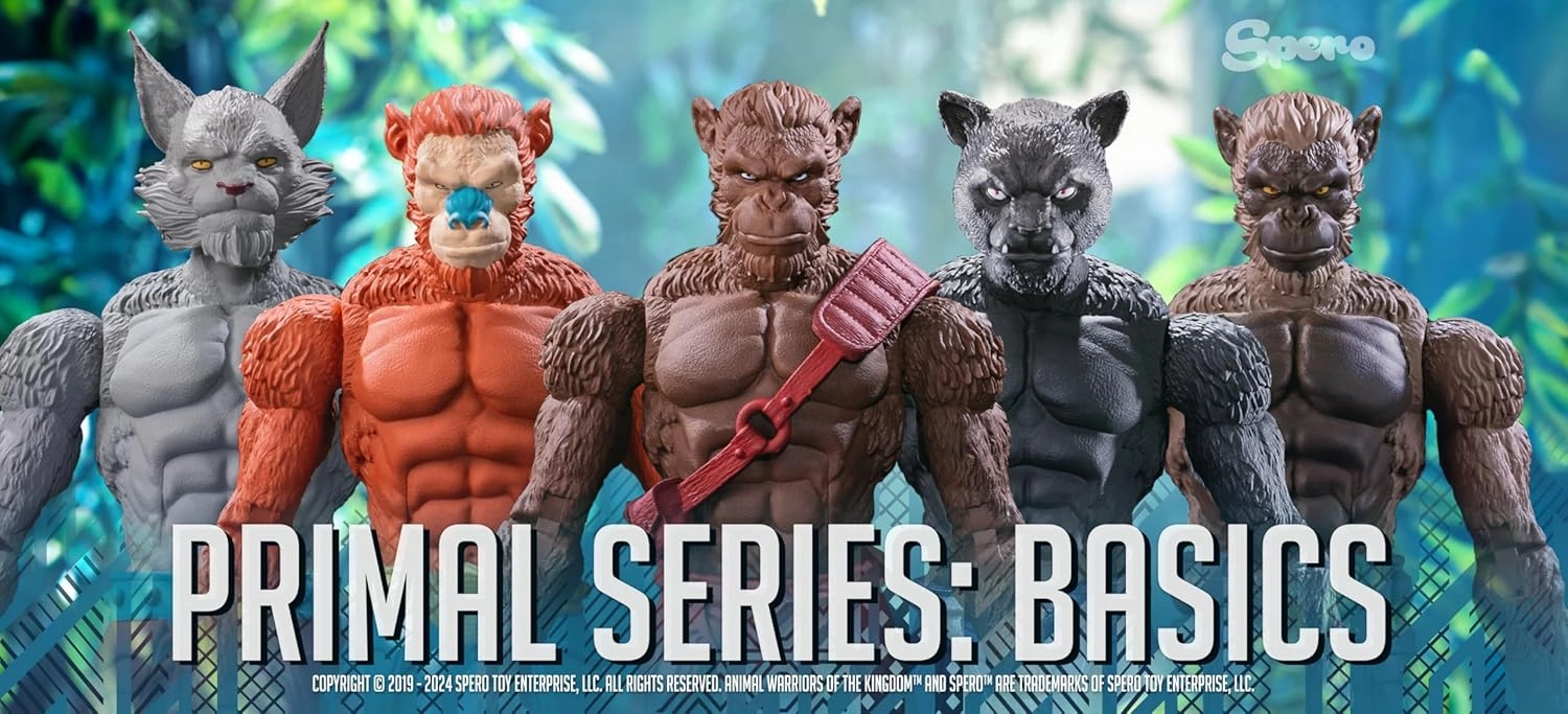 Animal Warriors of the Kingdom - Primal: Ancients Feral Beasty 6-Inch Action Figure, 27 Points of Articulation, Customizable Character Creator Base, Includes Extra Hands, Window Box Packaging
