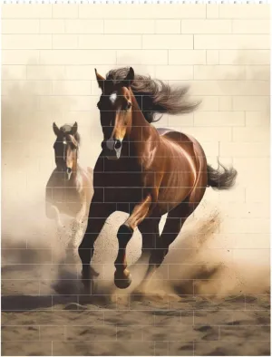 Animals Horse Running Building Block Puzzle Personalized Building Bricks for Adults Square Shaped Block Puzzle Building Brick Block Puzzles Valentine's Day Gifts for Home Decor Brick Puzzle
