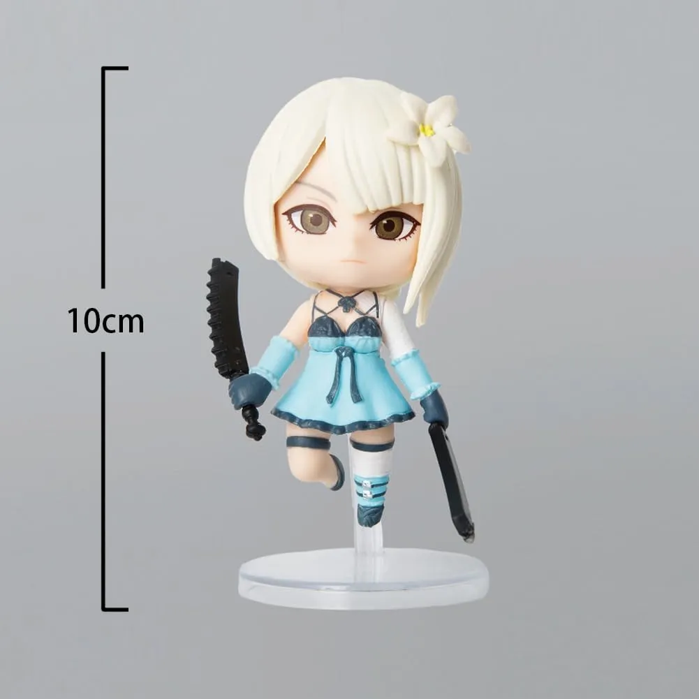 Anime 2B Figure Statue Set 5PCS,2B/A2/9S Action Figure Game Lady A2automata/2Bautomata/9Sautomata Figurine Cute Cake Topper Party Cake Decoration Collection 3.94in
