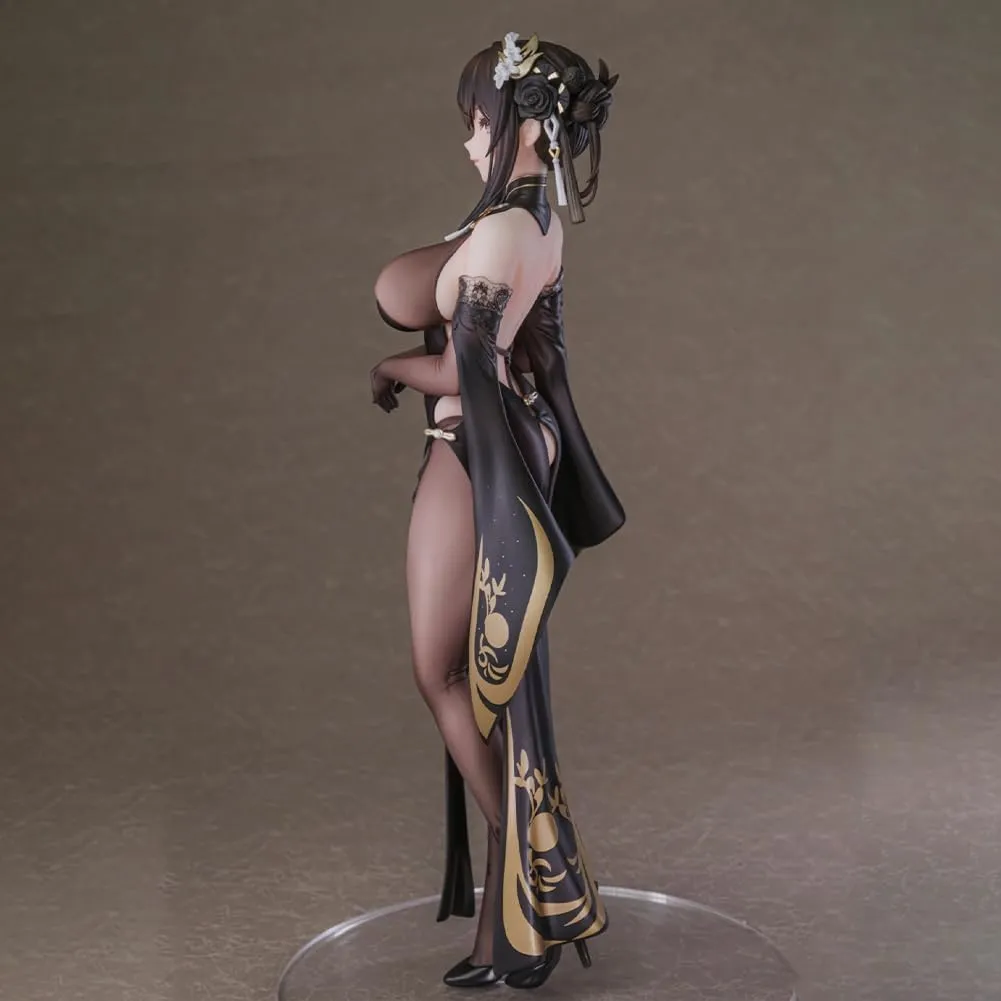 Anime Chen Hai Figure Statue, 10.2in Standing Black Cheongsam Dress Model Chen Hai Action Figure, Game Character Collectible Desktop Figurine, for Room Decor or Gifts