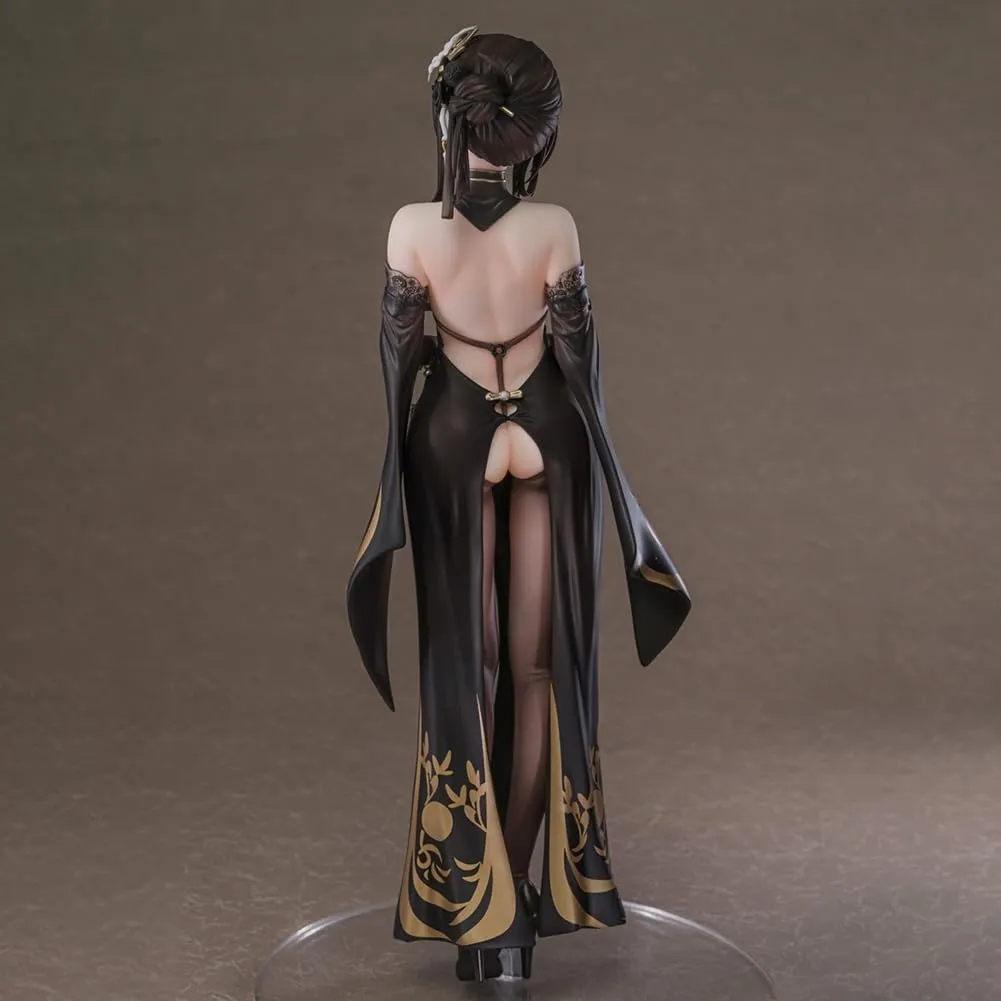 Anime Chen Hai Figure Statue, 10.2in Standing Black Cheongsam Dress Model Chen Hai Action Figure, Game Character Collectible Desktop Figurine, for Room Decor or Gifts