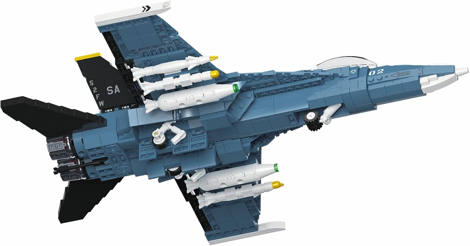 Apostrophe Games F/A-18 Hornet Fighter Jet Building Block Set - 772 Pcs - F-18 Air Force Jet Building Block Plane Toy for Kids Older Than 10 and Adults – Compatible with All Building Bricks