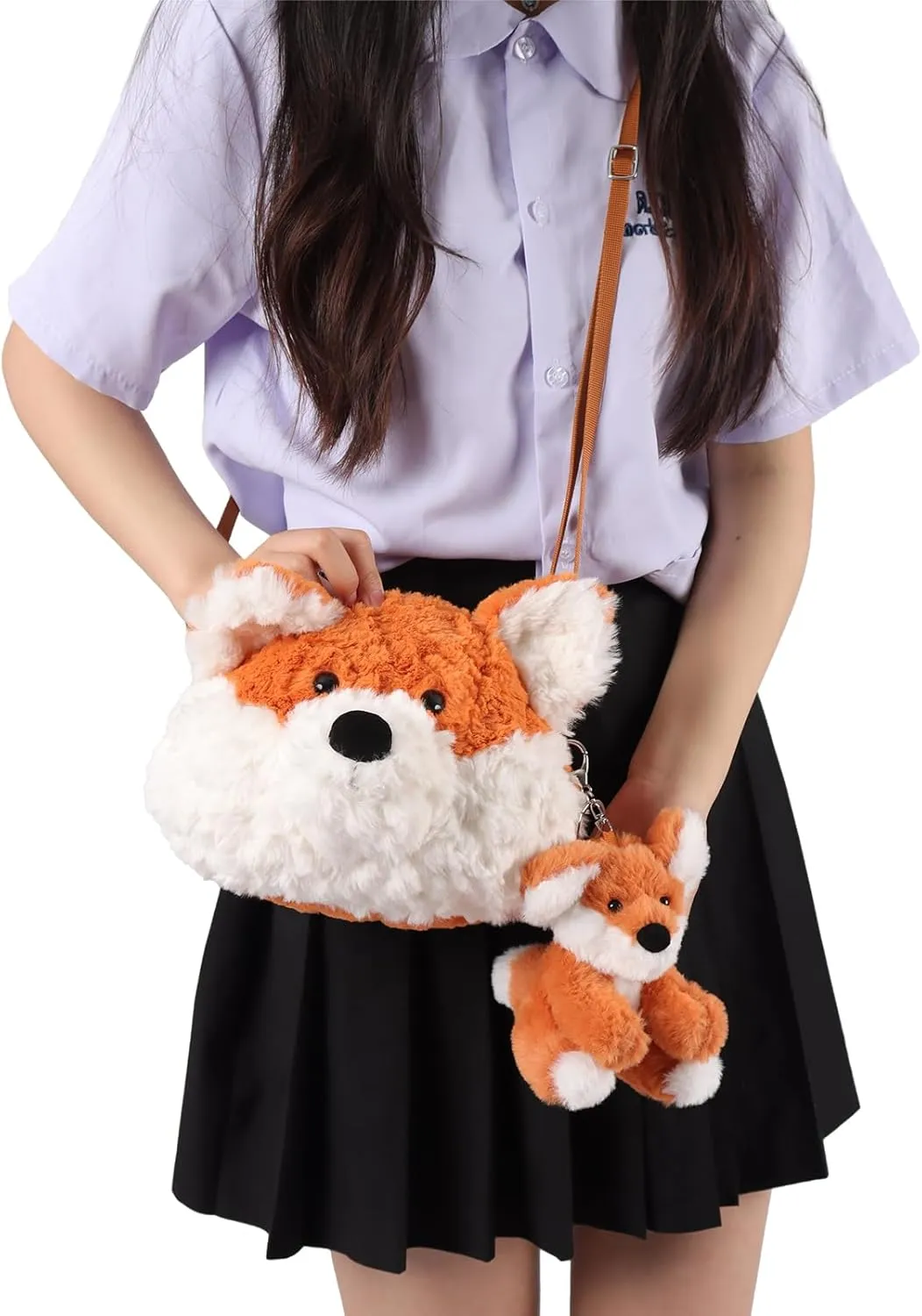 Apricot Lamb Cute Toys Plush Fox Stuffed Animal Soft Keychain for Kids Bag, Purse, Backpack, Handbag (5 Inches)