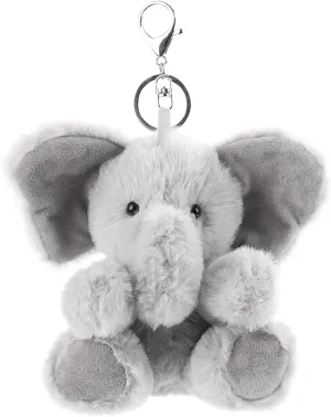 Apricot Lamb Cute Toys Plush Gray Elephant Stuffed Animal Soft Keychain for Kids Bag, Purse, Backpack, Handbag