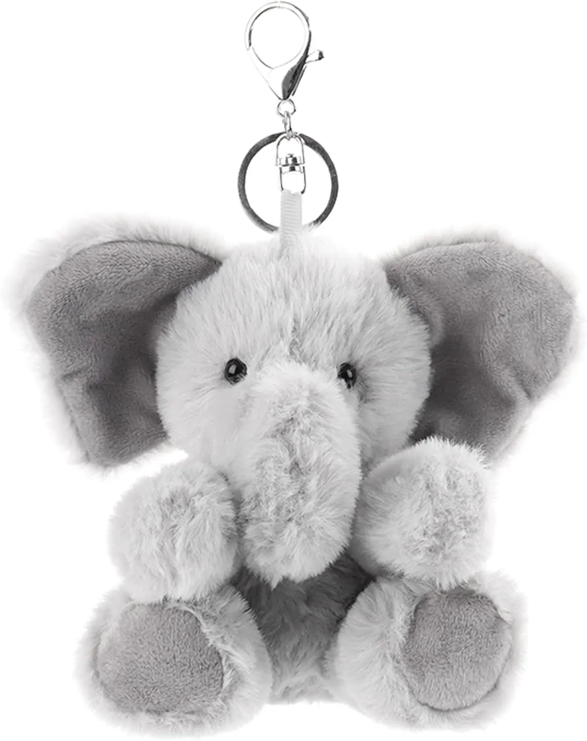 Apricot Lamb Cute Toys Plush Gray Elephant Stuffed Animal Soft Keychain for Kids Bag, Purse, Backpack, Handbag