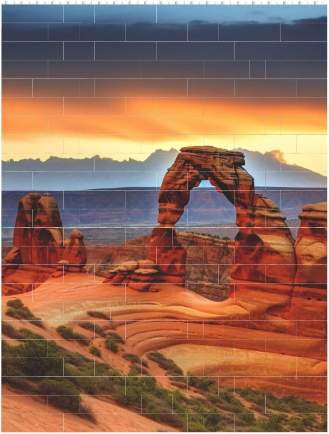 Arches National Park Building Block Puzzle Personalized Building Bricks for Adults Square Shaped DIY Brick Block Puzzles Valentine's Day Gifts for Home Decor Brick Puzzle