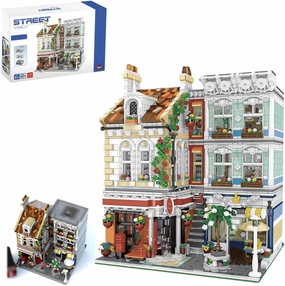 Architecture Building Block Set, 3299 PCS Corner Brick Square Post Office Architecture Model Building Kit, MOC Mini Bricks Construction Educational Toys Gift for Kids Adults