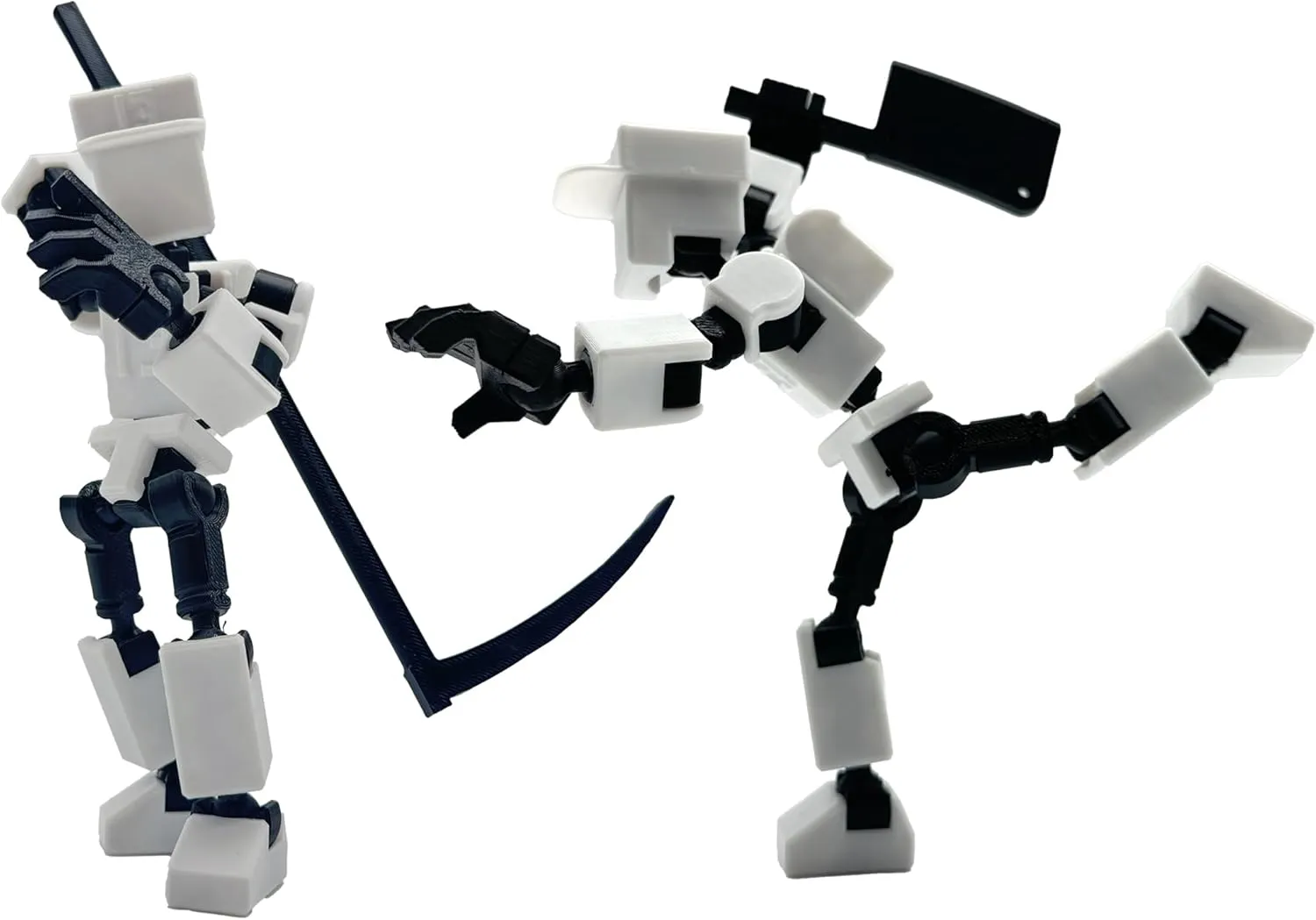 (Assembly Completed) 3D Printed 6.65-inch Action Figure Mini-13, Full Body Mechanical Movable Toy, Multiple Accessories, Desk Decoration, Creative Gifts (White)