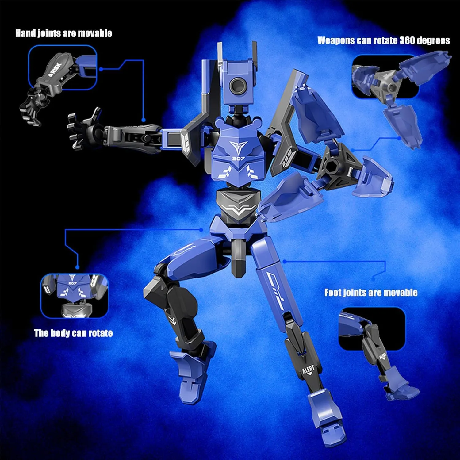 (Assembly Completed) T13 Action Figure Set,3D Printed robo 13 Action Figure Articulated, Dummy 13 Lucky 13 Gift for Collectors Desktop Decorations (Green)