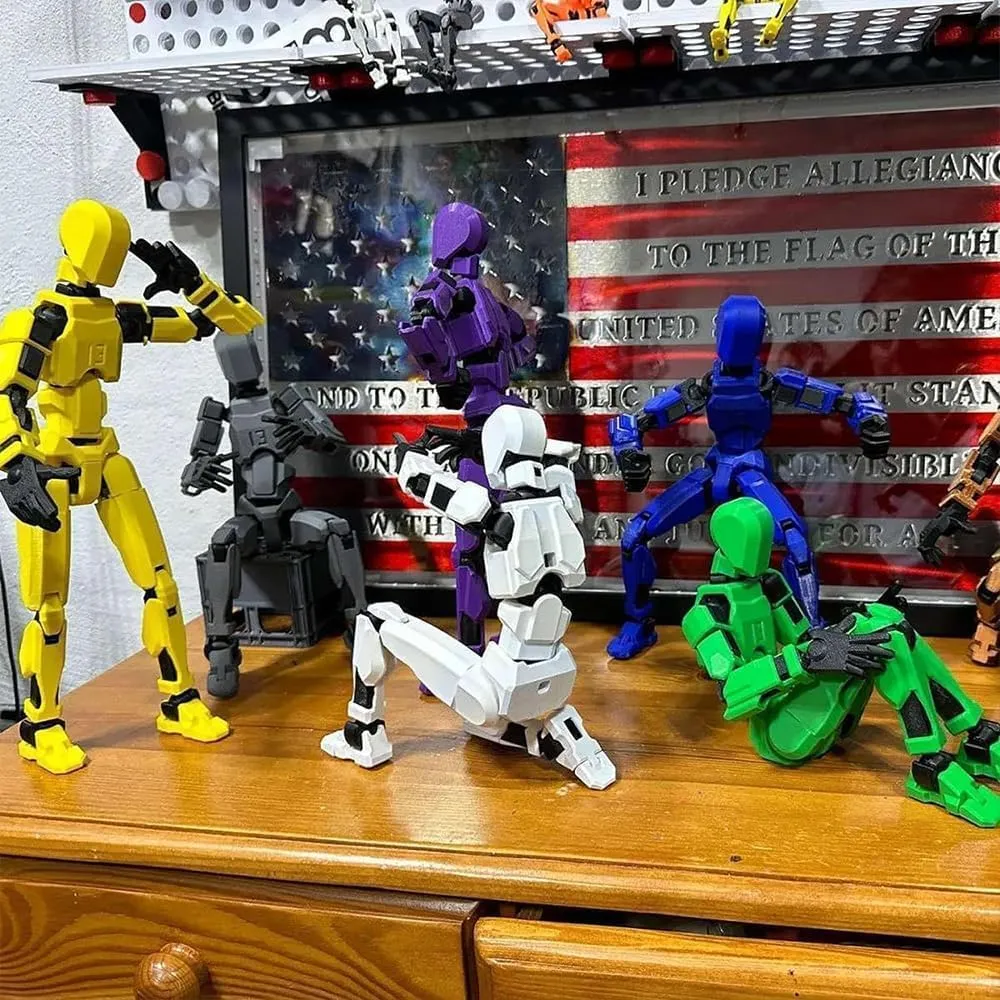 Assembly Completed- Titan 13 Action Figure, Upgrade T-Robot 13 Action Figures, New Dummy Robot 13 , 3D Printed Multi Action Figure Set,Creative Gifts for Children Adults (5pcs(Assembly Completed))