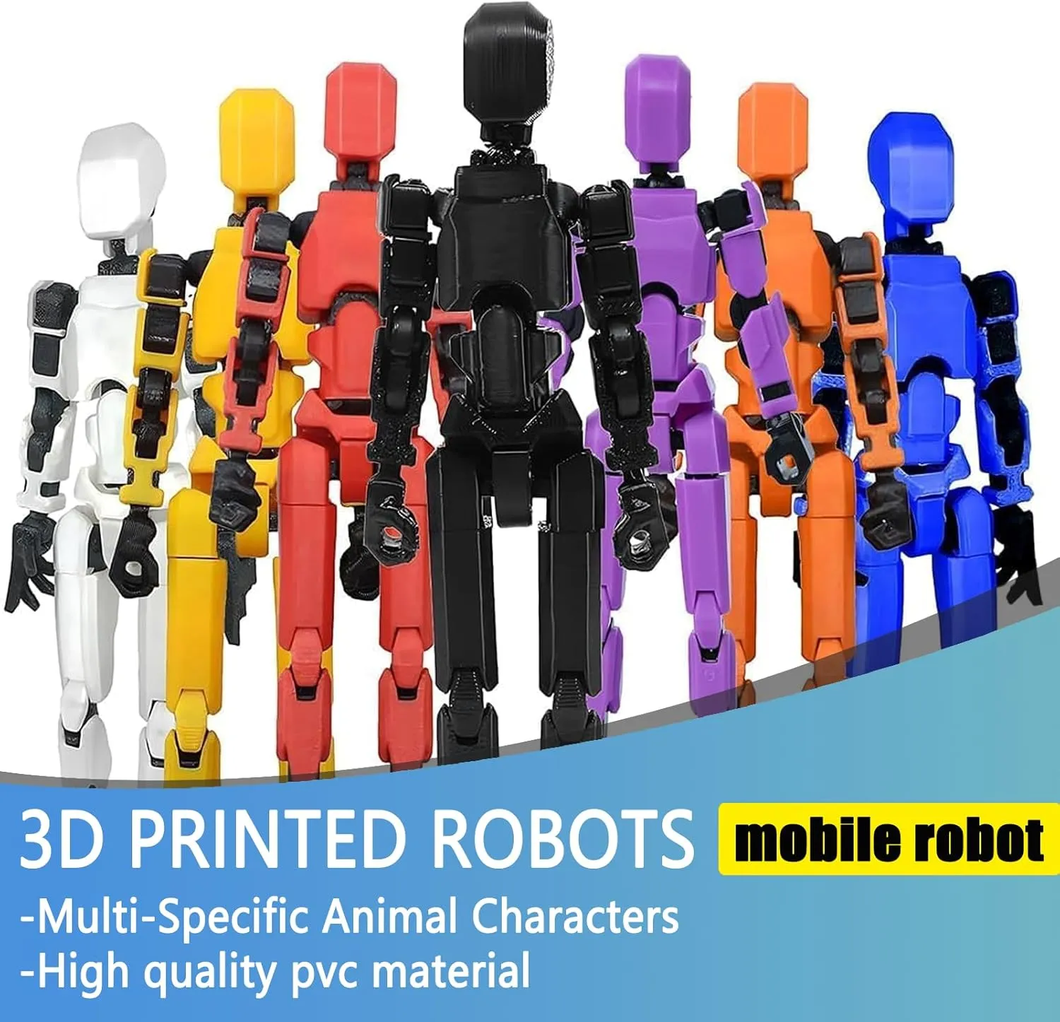 Assembly Completed- Titan 13 Action Figure, Upgrade T-Robot 13 Action Figures, New Dummy Robot 13 , 3D Printed Multi Action Figure Set,Creative Gifts for Children Adults (5pcs(Assembly Completed))