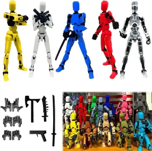 Assembly Completed- Titan 13 Action Figure, Upgrade T-Robot 13 Action Figures, New Dummy Robot 13 , 3D Printed Multi Action Figure Set,Creative Gifts for Children Adults (5pcs(Assembly Completed))