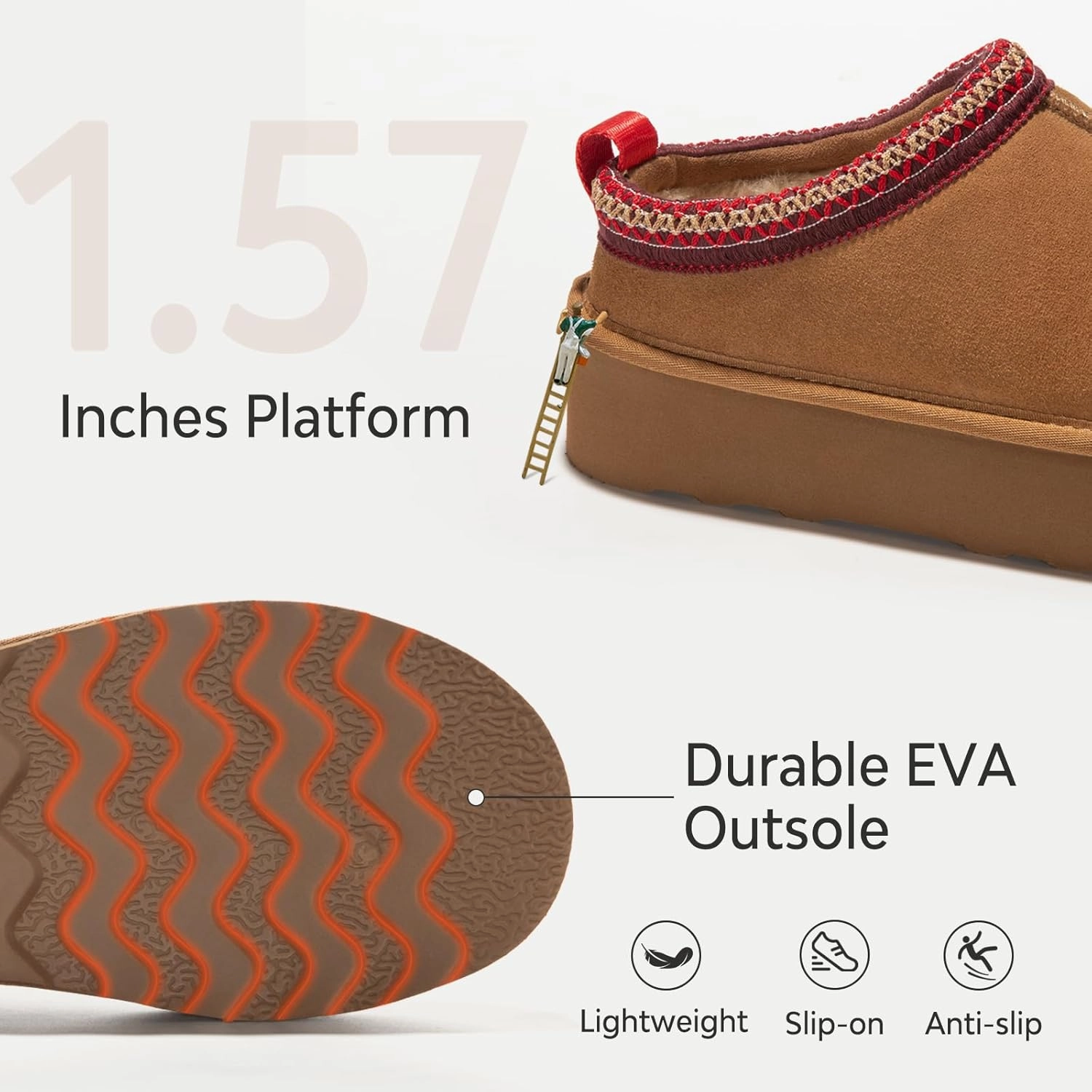 ATHMIE Womens Platform Slippers Ankle Mini Boots with Fluffy Fleece Lined Indoor Outdoor Anti-Slip Memory Foam Winter House Shoes for Cozy Comfort
