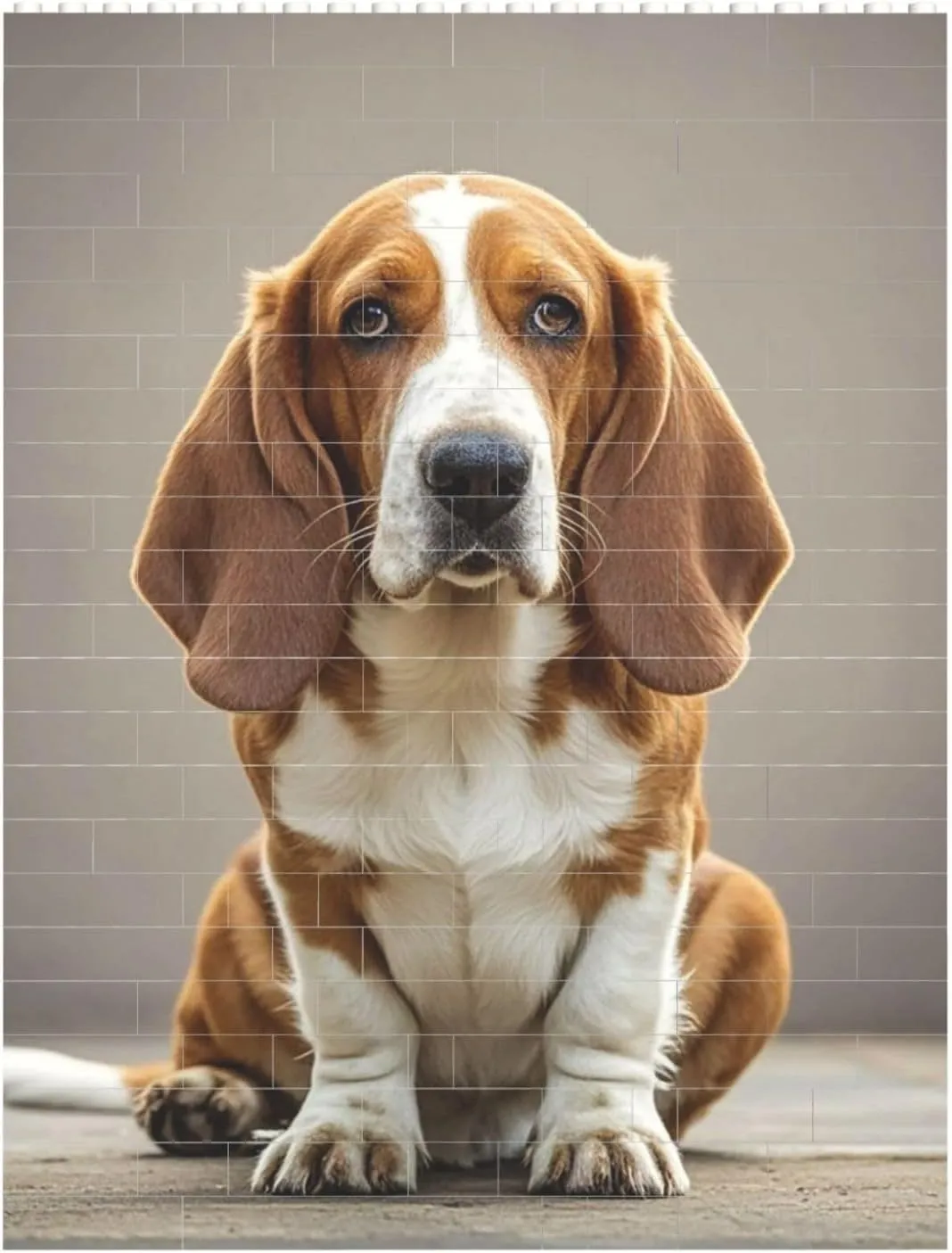 Basset Hound Building Block Puzzle Personalized Building Bricks for Adults Block Puzzle Building DIY Brick Block Puzzles Valentine's Day Gifts for Home Decor Brick Puzzle