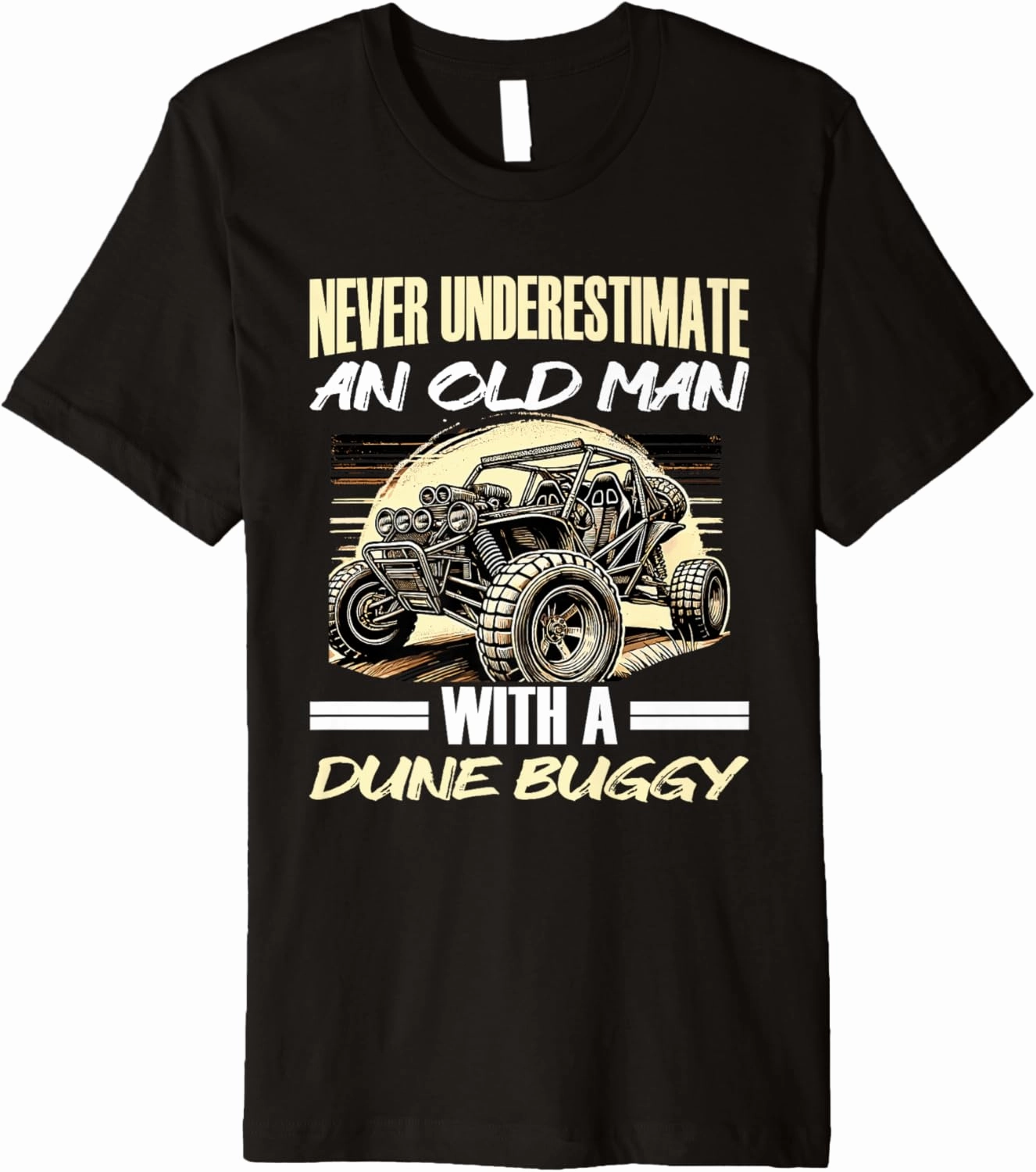 Beach Sand Race Rail Racing Car Old Man With A Dune Buggy Premium T-Shirt