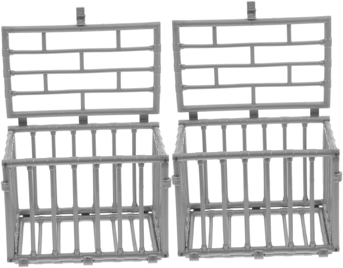 BESPORTBLE 2pcs Miniature Plastic Cage Model Small Action Figure Prop for DIY Crafts and Decoration Realistic Design for Display and Creative Projects