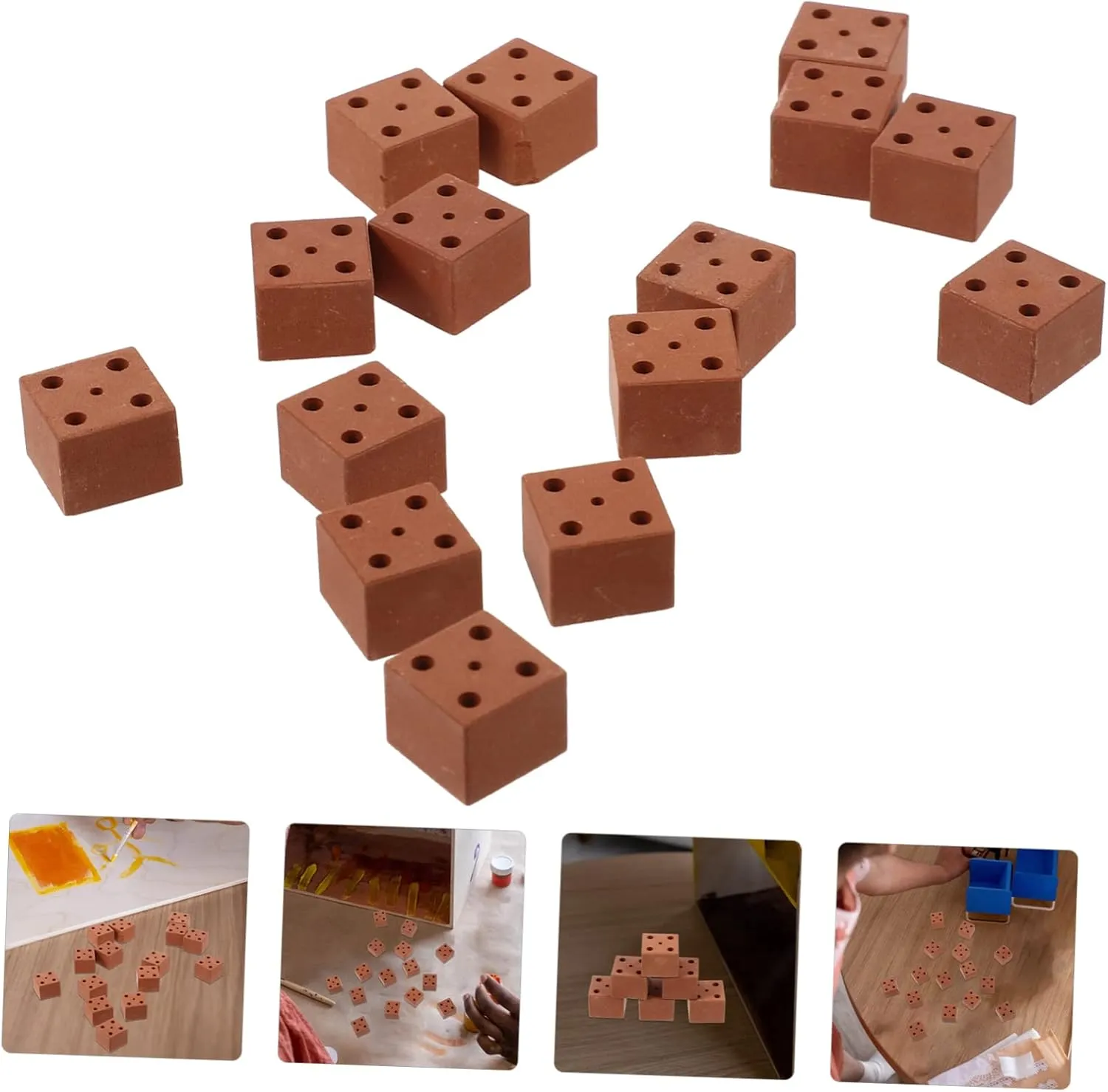 BESPORTBLE 3sets 20pcs Miniature Brick Models for DIY Landscaping Easy to Fix Bricks for Projects for Miniature and Micro Landscape Decoration 20pcs*3