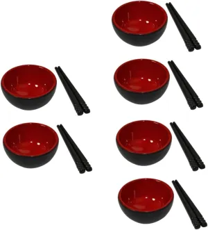 BESPORTBLE 6 Sets Realistic Miniature Toy Creative Mini Bowl and Chopsticks Set Miniature Tableware Craft
