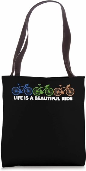 Bicycle / bike cyclist motif - traveling with a racing bike Tote Bag