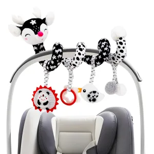 Black & White Deer Crib Mobile - High Contrast Sensory Toy for Newborns 0-12 Months | Hanging Car Seat, Stroller & Crib Toy, Best Baby Gift for 0 3 6 9 12 Months, Visual Stimulation