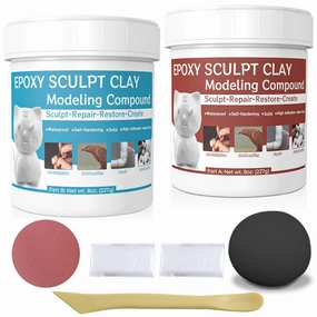 Black Epoxy Putty Sculpt Clay, 2 Part A & B Epoxy Compound for Sculpting, Modeling, Building, Repairing, Self-Hardening Pool Putty Repair Metal, Wood, Tile, Ceramics, Plastic, 1 Pound