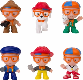 Blippi Mini Heroes Squishables Mystery 6 Pack - 2” Character Toy Figure: Police Officer, Lifeguard, Vet, Firefighter, Park Ranger, Plus Firehouse Dog - Educational Toys for Children and Toddlers