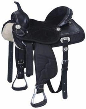 BNB International Classic Western Barrel Racing Handmade Synthetic Cordura Horse Saddle Lightweight Barrel Racing Saddle Trail Tack Equestrian Horse Saddle Tack Size 10" to 18" inches Seat SB56