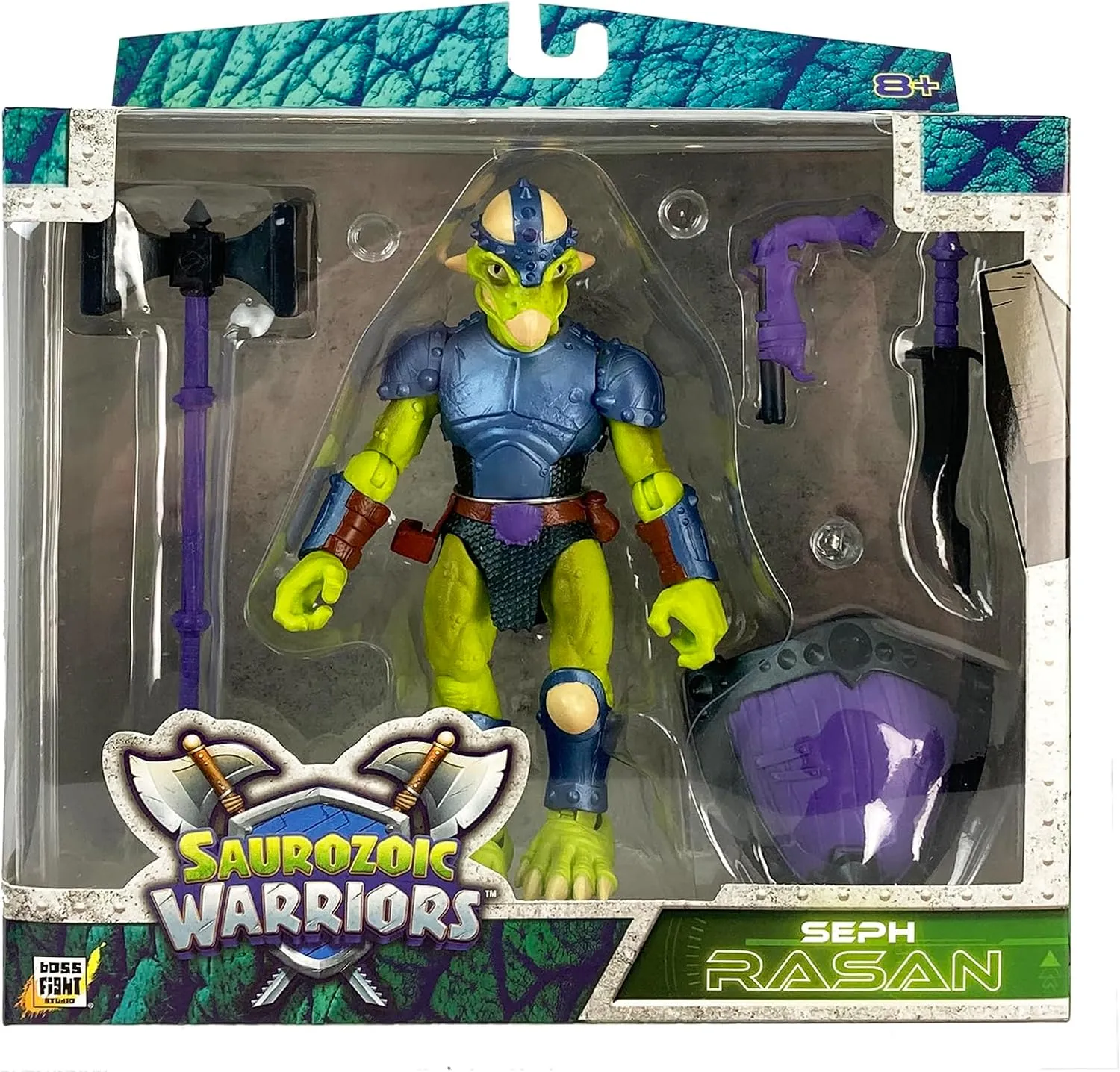 Boss Fight Studio Saurozoic Warrior Seph Rasan Futuristic, Armored Dinosaur Hero – Highly Articulated, Posable Collectible Action Figure with Full Range of Accessories – 6 Inch Scale 1:12, Ages 8 