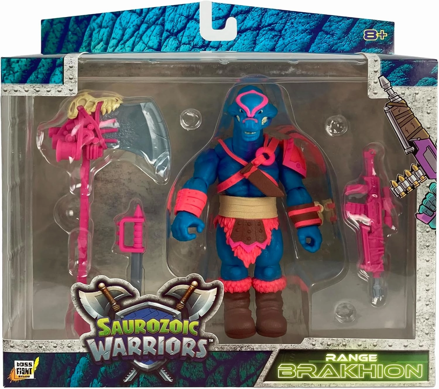 Boss Fight Studio Saurozoic Warrior Range Brakhion Futuristic, Armored Dinosaur Hero – Highly Articulated, Posable Collectible Action Figure with Full Range of Accessories – 6 Inch Scale 1:12, Ages 8 
