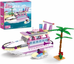 BRICK STORY Dream Girls Cruise Ship Building Block Toys 318 Pieces Friends Yacht Building Sets City Boat Ship Model Building Kit Christmas Birthday Gift for Kids Boys and Girls Age 6-12 7-9
