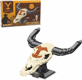 Brickcraft Officially Licensed Yellowstone TV Show Cow Steer Skull with Table & Wall Mount Included 563 Pieces Multicolored Brick Building Set