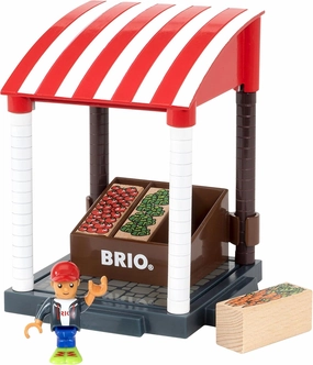 BRIO World - 33946 Market Stand | 11 Piece Toy for Kids Ages 3 and Up