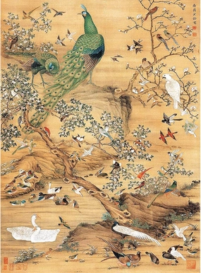 Bristlegrass 500 Pieces Wooden Jigsaw Puzzles Chinese Qing Dynasty Old Master Shen Quan Masterpieces of Art Birds Educational Toy Art Collectibles Gift Decorative Painting Home Decor