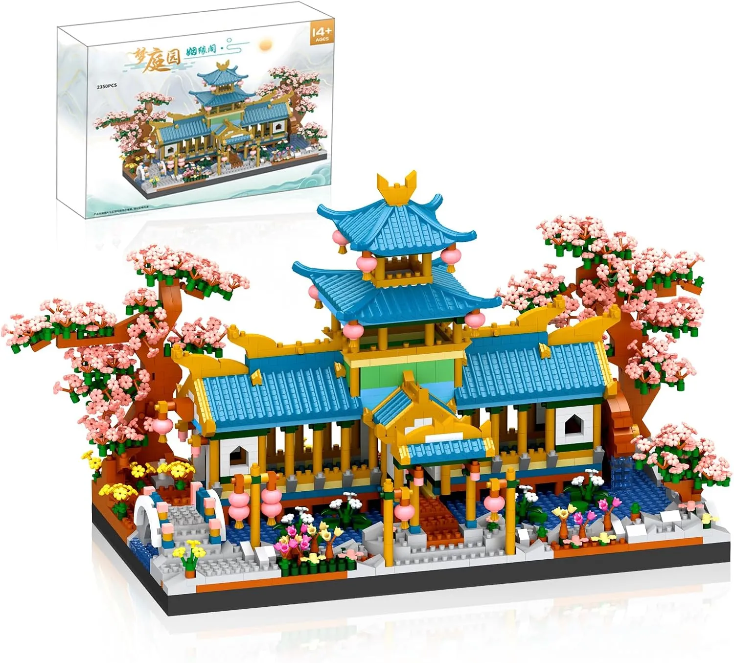 Building Blocks for Adults Micro Bricks Set Cherry Blossom Building Toys,Creative MOC Building kit,Great Gifts for Kid/Adults Age 14  Collectible Display Model 2350pcs 