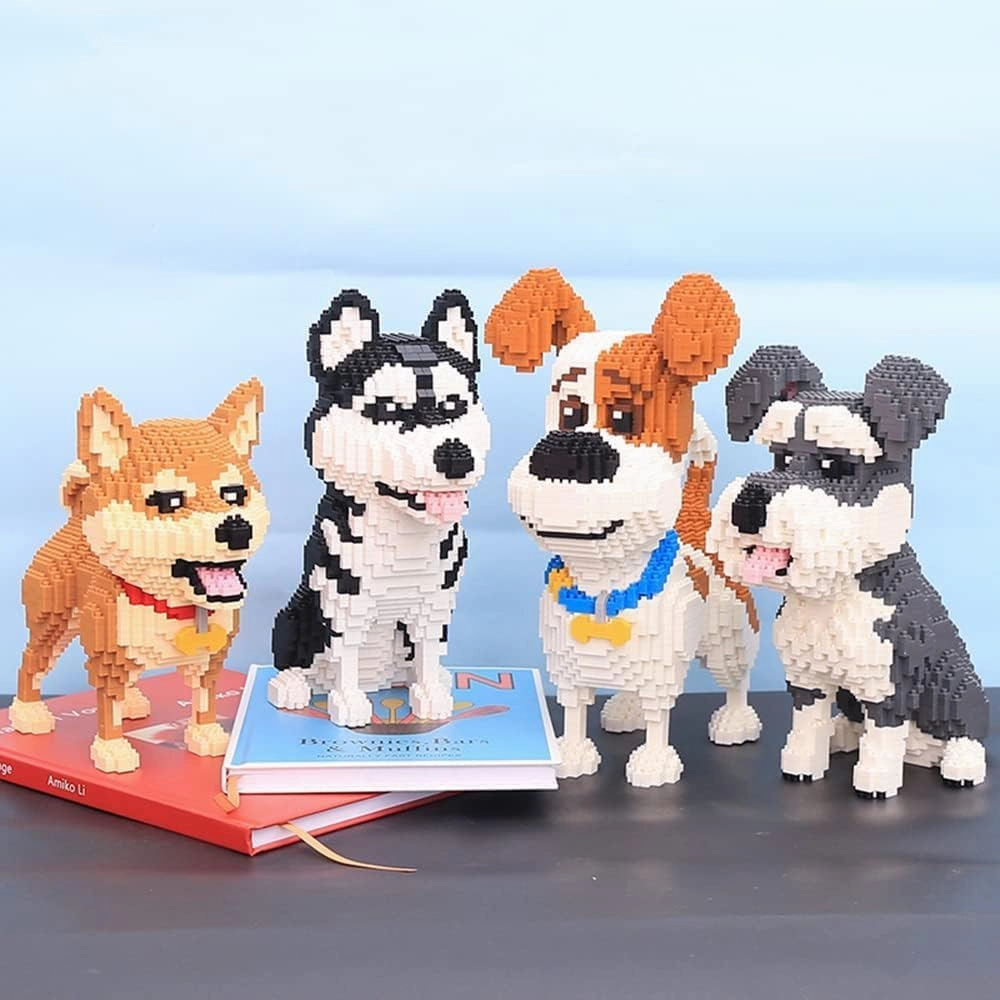 Building Block Animals Mini Block Dog Micro Dogs Building Animal Set DIY 3D Block Toys Building Bricks for Kids Or Adult 2100 Pieces