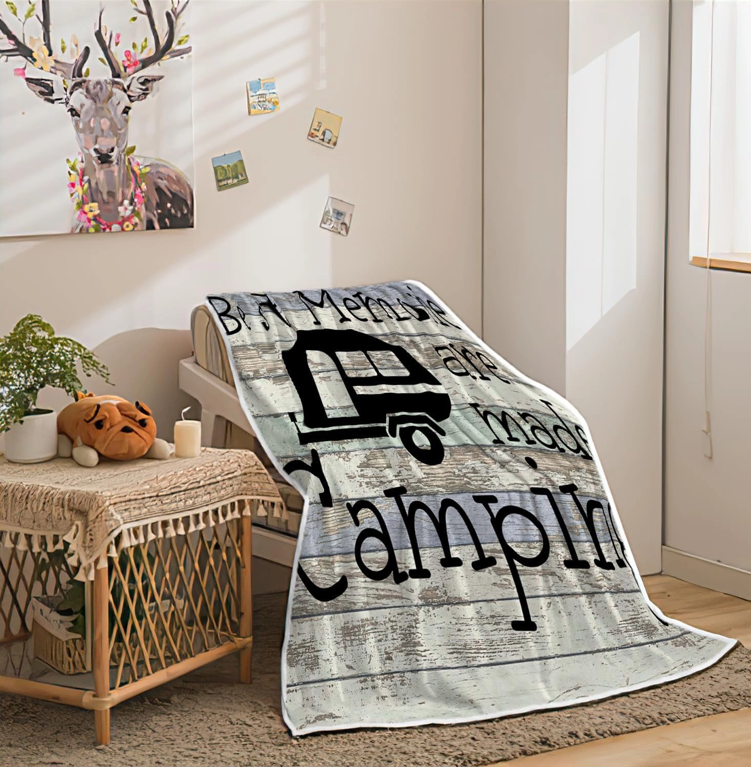 Camping Blanket, Outdoor Throw Blanket, Gifts Blanket for Women Men Kids Adults, Gift Blankets for Camping Lovers, Camping Decor for Bedding RV Campsite Hiking,50"X60"