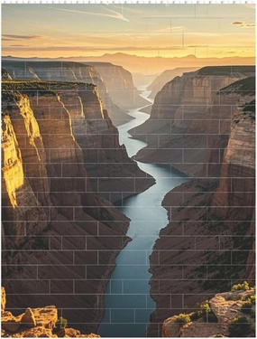 Canyon at Sunset Building Block Puzzle Personalized Building Bricks for Adults Square Shaped Block Puzzle Building Valentine's Day Gifts for Home Decor Brick Puzzle