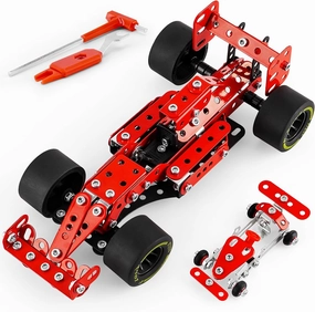 Car Building Kits for Boys 8-12,Building Cars Metal Erector Set,Racing Car Building Kits for Boys 12-15,Assembly Red Vehicle Model for Kids Kids 8  Years Old（260Pieces）